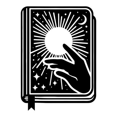 A Mystical Spiral Notebook Silhouette Vector Illustrationのイラスト素材