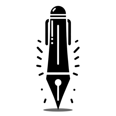 A Sleek Elegant Pen Silhouette vector Illustrationのイラスト素材