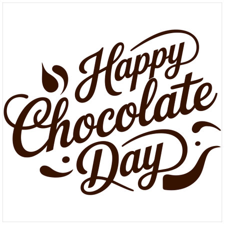 Happy chocolate day festive typography design with sweet celebration and creative lettering in vector illustrationのイラスト素材