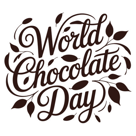 World chocolate day elegant script lettering design for a classy and joyful chocolate theme in vector illustrationのイラスト素材
