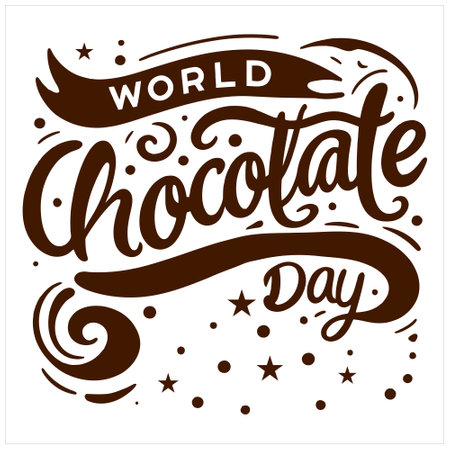 World chocolate day graphic celebration design with bold style and festive layout in a fun vector illustrationのイラスト素材