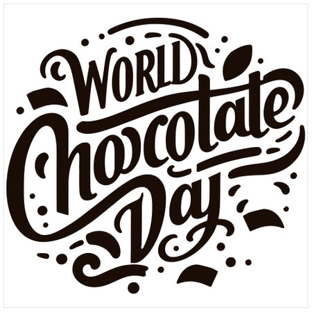 World chocolate day with artistic handwritten lettering and sweet festive flair in a vector illustrationのイラスト素材
