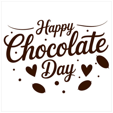 Happy chocolate day modern artwork in a festive design with fun lettering and chocolate theme in vector illustrationのイラスト素材
