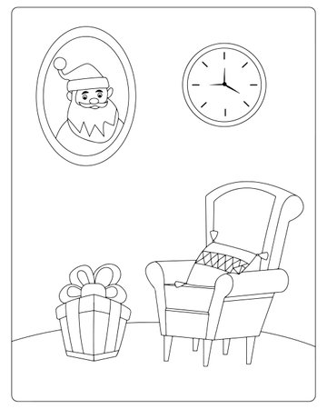 Christmas Day Coloring Page For Kidsのイラスト素材