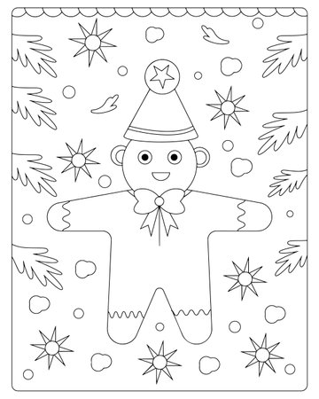Christmas Day Coloring Page For Kidsのイラスト素材