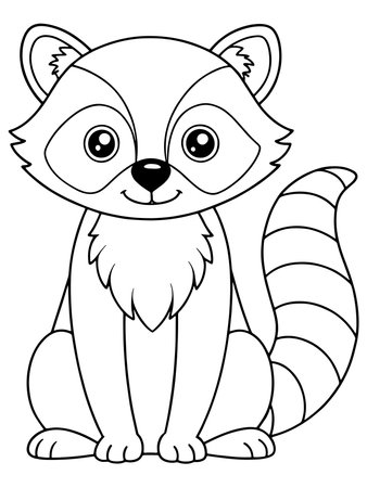 Coati coloring page with printable adorable animal illustration perfect for kidsのイラスト素材