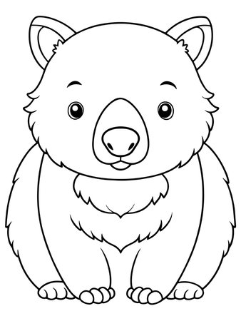 Wombat coloring page showcasing adorable australian animal illustration for kidsのイラスト素材