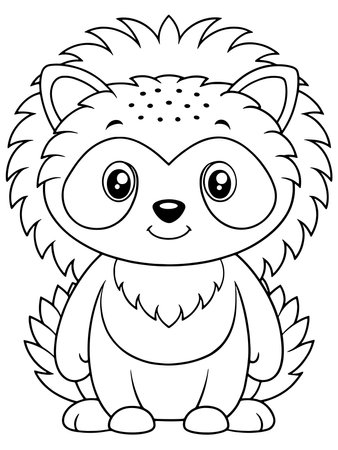 European hedgehog coloring page showcasing cute animal illustration for kidsのイラスト素材