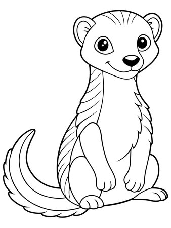Egyptian mongoose cartoon coloring page featuring printable art for childrenのイラスト素材