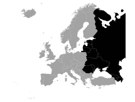 vector illustration of Black map of East Europeのイラスト素材