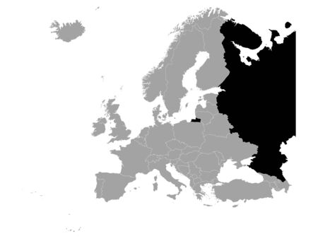 vector illustration of Black map of East Europeのイラスト素材