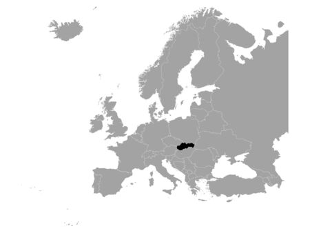 vector illustration of Black map of Slovakiaのイラスト素材