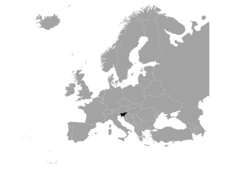 vector illustration of Black map of Sloveniaのイラスト素材