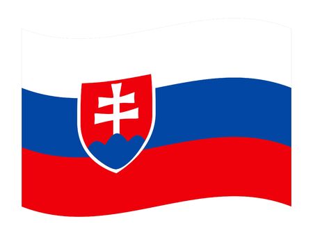 vector illustration of Wave Flag of Slovakiaのイラスト素材