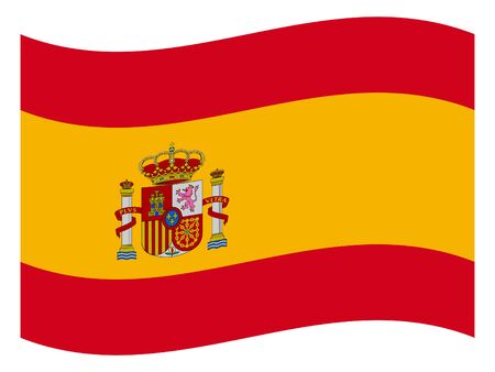 vector illustration of Wave Flag of Spainのイラスト素材
