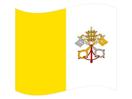 vector illustration of Wave Flag of Vatican Cityのイラスト素材
