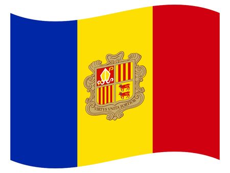 vector illustration of Wave Flag of Andorraのイラスト素材