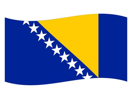 vector illustration of Wave Flag of Bosnia and Herzegovinaのイラスト素材
