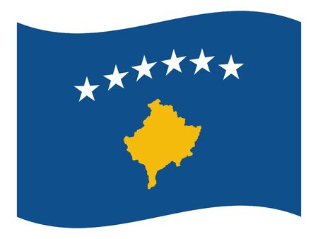 vector illustration of Wave Flag of Kosovoのイラスト素材