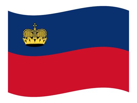 vector illustration of Wave Flag of Liechtensteinのイラスト素材