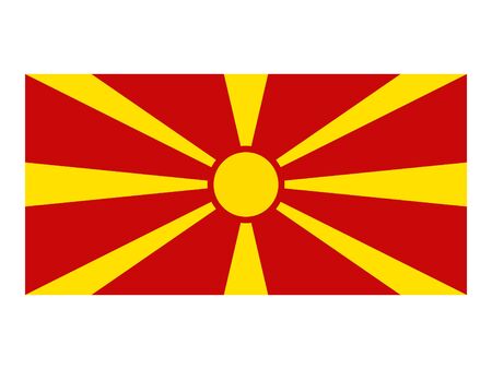 vector illustration of Flag of North Macedoniaのイラスト素材