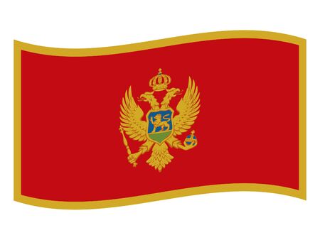 vector illustration of Wave Flag of Montenegroのイラスト素材