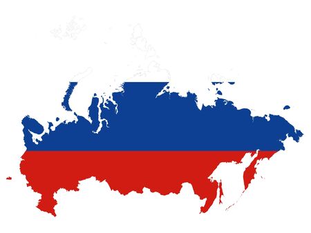 vector illustration of Map of Russia with national flagのイラスト素材