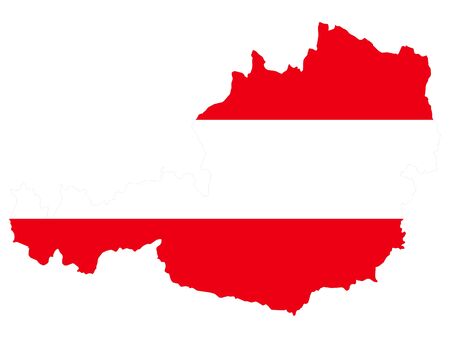 vector illustration of Map of Austria with national flagのイラスト素材