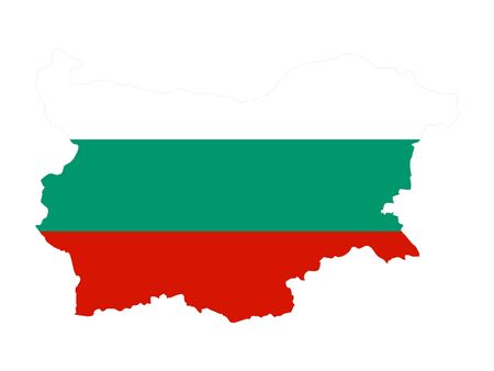 vector illustration of Map of Bulgaria with national flagのイラスト素材