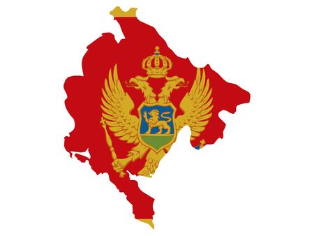 vector illustration of Map of Montenegro with national flagのイラスト素材