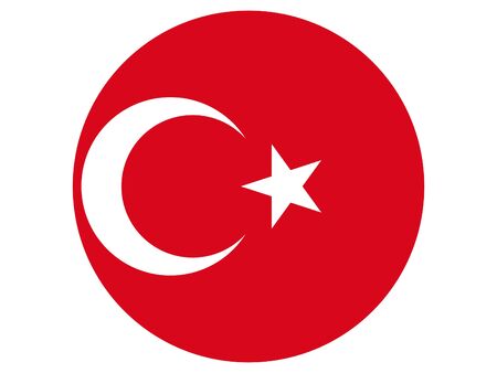 vector illustration of Circle Flag of Turkeyのイラスト素材