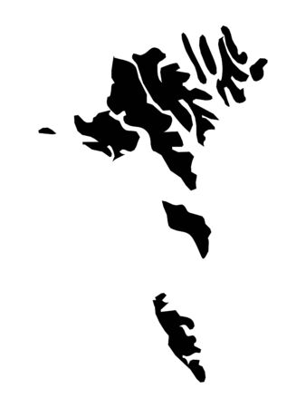 vector illustration of Black Map of Faeroe Islandsのイラスト素材