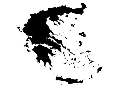 vector illustration of Black Map of Greeceのイラスト素材