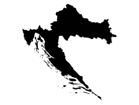 vector illustration of Black Map of Croatiaのイラスト素材