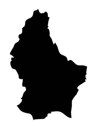vector illustration of Black Map of Luxembourgのイラスト素材
