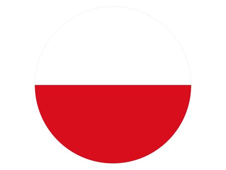 vector illustration of Circle Flag of Polandのイラスト素材