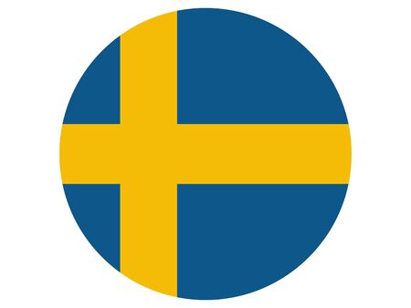 vector illustration of Circle Flag of Swedenのイラスト素材