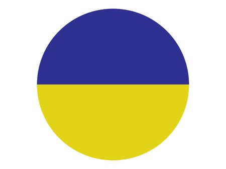 vector illustration of Circle Flag of Ukraineのイラスト素材