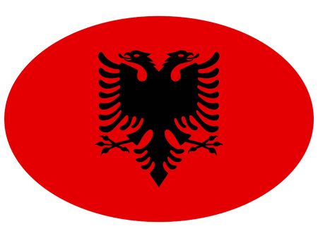vector illustration of Ellipse Flag of Albaniaのイラスト素材