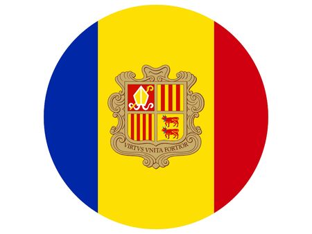 vector illustration of Circle Flag of Andorraのイラスト素材
