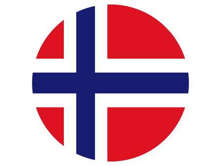 vector illustration of Circle Flag of Norwayのイラスト素材