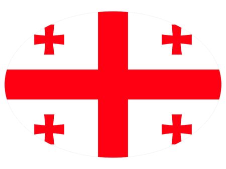 vector illustration of Ellipse Flag of Georgiaのイラスト素材
