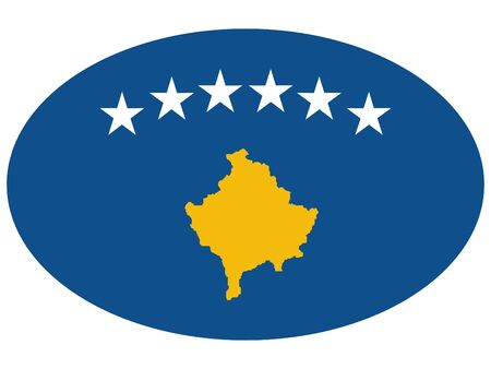 vector illustration of Ellipse Flag of Kosovoのイラスト素材