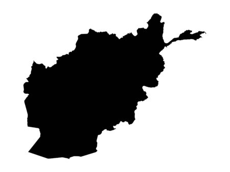 vector illustration of Black Map of Afghanistanのイラスト素材
