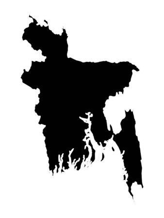 vector illustration of Black Map of Bangladeshのイラスト素材