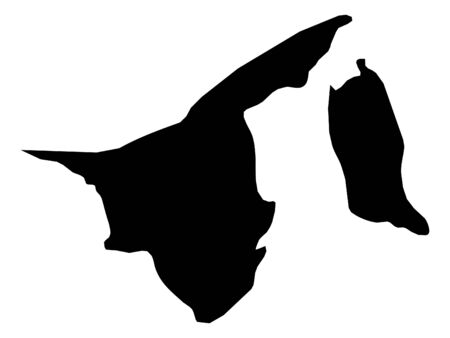 vector illustration of Black Map of Bruneiのイラスト素材