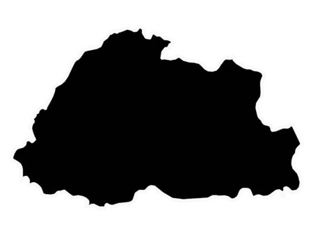 vector illustration of Black Map of Bhutanのイラスト素材