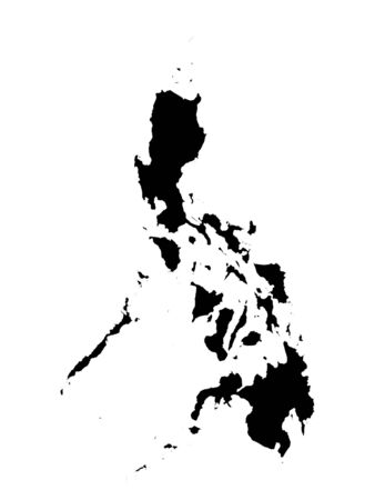 vector illustration of Black Map of Philippinesのイラスト素材