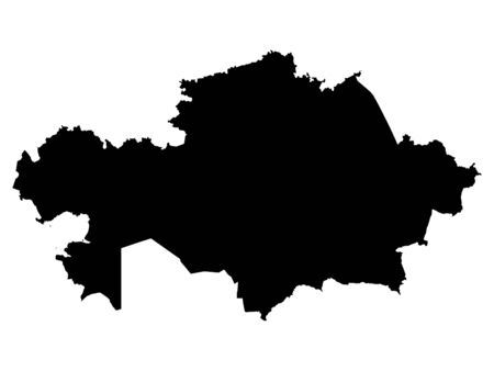 vector illustration of Black Map of Kazakhstanのイラスト素材