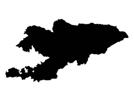 vector illustration of Black Map of Kyrgyzstanのイラスト素材